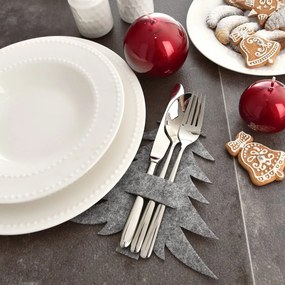 Orion Pungă pentru tacâmuri Stromek gri, 18 x 18cm, set de 2 bucăți