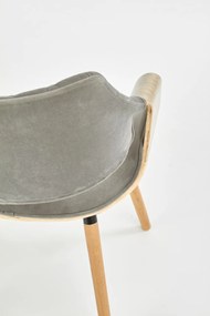 Scaun K396 material catifea gri stejar
