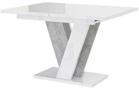 Masă de sufragerie Venag (alb lucios + piatră) (pentru 4 până la 6 persoane). 1055271