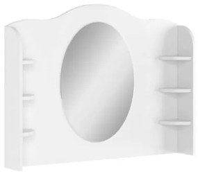Oglinda pentru masa de toaleta cu polite alb Star