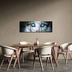 Tablou cu pisica (cu ceas) (90x30 cm)