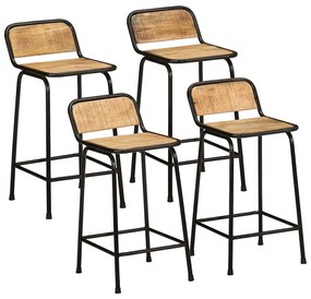 vidaXL Scaune de bar 4 buc 46x35,5x80 cm Lemn masiv Mango brut