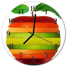Ceas de perete din sticla rotund Apple a Bucătărie Multi-colorat