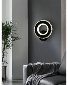 Aplica Led , Elit'S, Cristal Rotuda Neagra, 18W