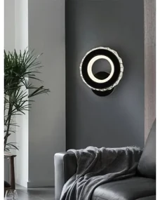 Aplica Led , Elit'S, Cristal Rotuda Neagra, 18W