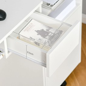 Homcom Birou PC Alb &amp; Stejar 80×45×75 cm – Ideal Dormitor sau Acasa | Aosom Romania