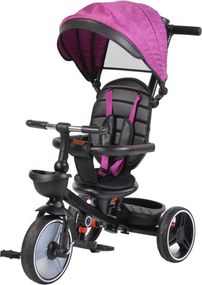 Tricicleta pliabila cu copertina NOVOKIDS™ Classico Trike , Pedale si maner pentru parinti, Scaun reversibil cu rotire 360 grade , Functie Free