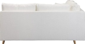 Colțar alb cu tapițerie din stofă bouclé (cu colț pe partea dreaptă) Ariella – Ropez