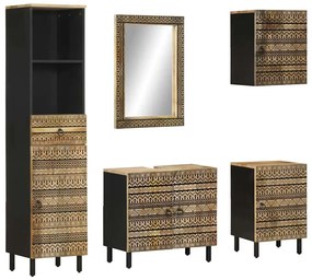 vidaXL Set mobilier de baie, 5 piese, lemn masiv de mango