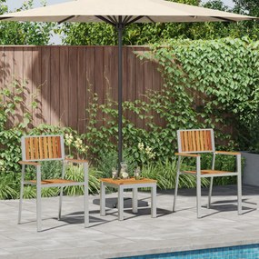 vidaXL Set de masă pentru grădină 3 pcs Maro Lemn masiv de acacia