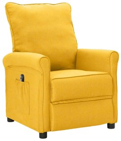 3100369 vidaXL Fotoliu rabatabil electric, galben, material textil