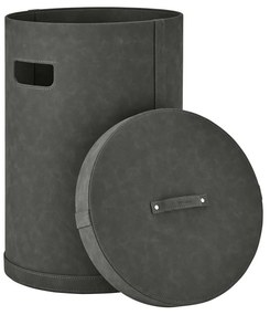 Coș de rufe gri închis din piele artificială Sahla M – Blomus