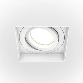Spot incastrabil directionabil design tehnic Atom alb 13x13cm
