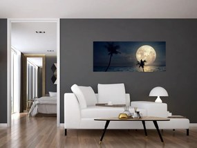 Tablou - Plaja cu lună plină (120x50 cm)