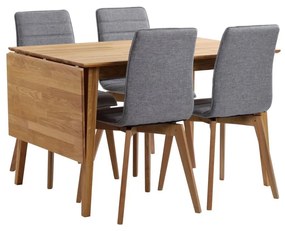 Masă de dining pliabilă din lemn de stejar natural Rowico Mimi, 120 x 80 cm