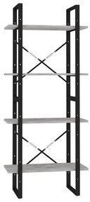 806441 vidaXL Bibliotecă cu 4 rafturi, gri beton, 60x30x140 cm, PAL