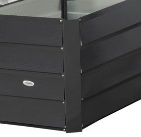 Outsunny Carré potager de jardin jardinière d'angle en L fară fund - 115 x 115 x 44 cm oțel galvanizat gri închis | Aosom Romania