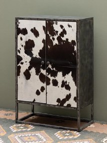 Dulap din par natural de bovine si metal, cu 2 usi, Ontario