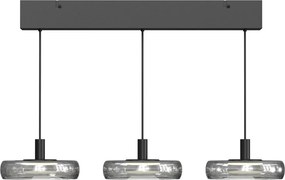 Lustra cu 3 pendule LED Float sticla fumurie