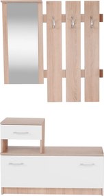 Ansamblu pentru hol, stejar sonoma/alb, ASTER