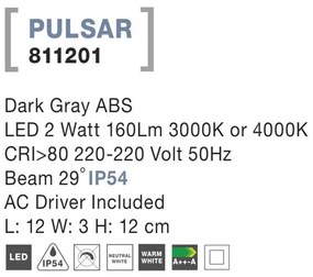 Spot LED ambiental de exterior IP54 PULSAR NVL-811201