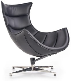 Fotoliu tapitat Luxor negru - H 96 cm