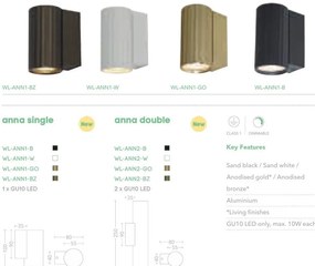 Aplica minimalista din aluminiu canelat Anna Wall 1 bronz