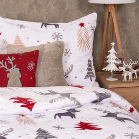 Lenjerie de pat din micro-flanelă 4Home Cute reindeer, 140 x 200 cm, 70 x 90 cm