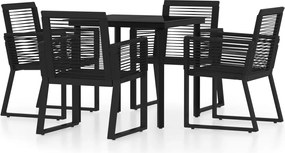 vidaXL Set de mobilier pentru grădină, 5 piese, negru