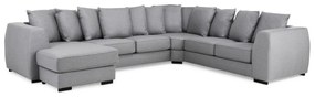Colțar Scandinavian Choice F104Gri deschis, 348x275x90cm, Picioare: Lemn, Plastic