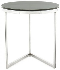 Masuta de cafea rotunda din sticla Wynona 40x40x42 cm negru/argintiu