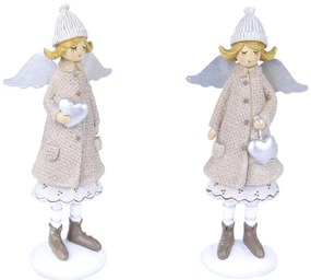 Set de 2 figurine îngerași de Crăciun Ego Dekor