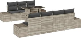 vidaXL Set de canapele pentru grădină 8 pcs Gri deschis și gri închis