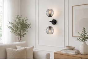 Brilagi - Lampă de perete DIOR 2xE27/60W/230V negru/gri fumuriu
