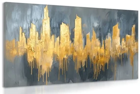 Tablou pictură în ulei abstractă de aur