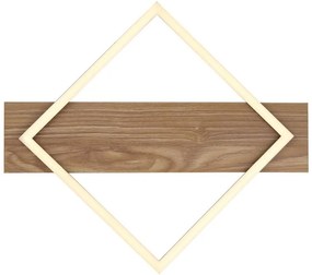 Plafoniera LED metal negru, MDF aspect de lemn BEATRIX I