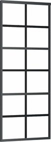 vidaXL Ușă glisantă, negru, 76x205 cm, sticlă ESG și aluminiu