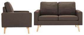 3056616 vidaXL Set de canapele, 2 piese, maro, material textil