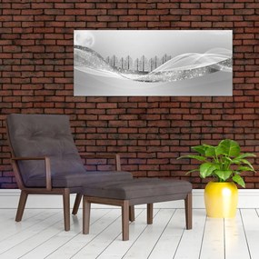 Tablou - Peisaj argintiu (120x50 cm)