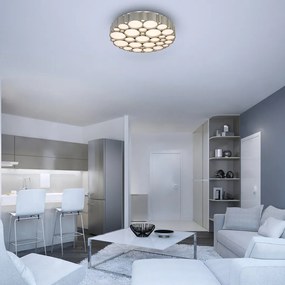 Lustra LED aplicata stil modern Andela 50cm argintie