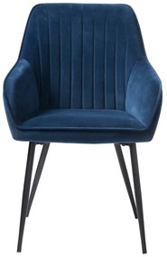 Set de scaune de sufragerie albastru închis cu cotiere 2 buc. tapițat Nolan Stripe – Unique Furniture