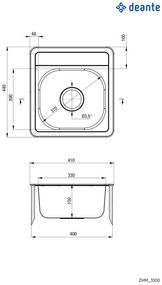 Chiuvetă din inox, 1-cuvă, Mercato, ZHM_3100