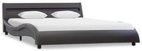 285692 vidaXL Cadru de pat cu LED, gri, 120 x 200 cm, piele ecologică