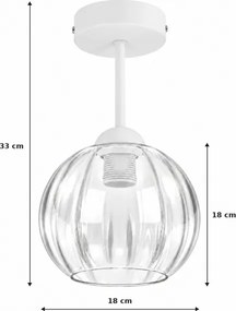 BRILAGI - LED Lustră aplicată RETRO GLASS 1xE27/60W/230V Ø 18 cm alb/transparent