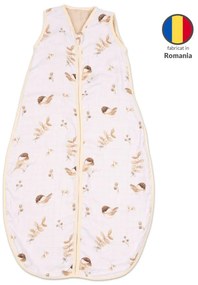 Sac dormit copii de vara din muselina Kidizi Birdy 90 cm, 100% bumbac, 6-24 luni 0.5 TOG