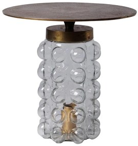 Masuta laterala iluminata, din metal si sticla, Mirobola