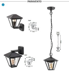 Pendul pentru iluminat exterior design modern IP44 Paravento negru