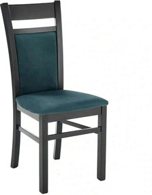 Scaun Gerard 2, negru/verde, stofa catifelata/lemn de fag, 44x55x97 cm