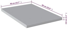 Blat de bucatarie, gri, 40x60x2,8 cm, PAL Gri, 40 x 60 x 2.8 cm, 1