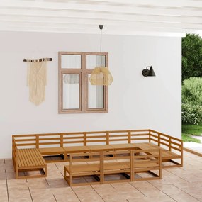 vidaXL Set mobilier de grădină, 13 piese, lemn masiv de pin